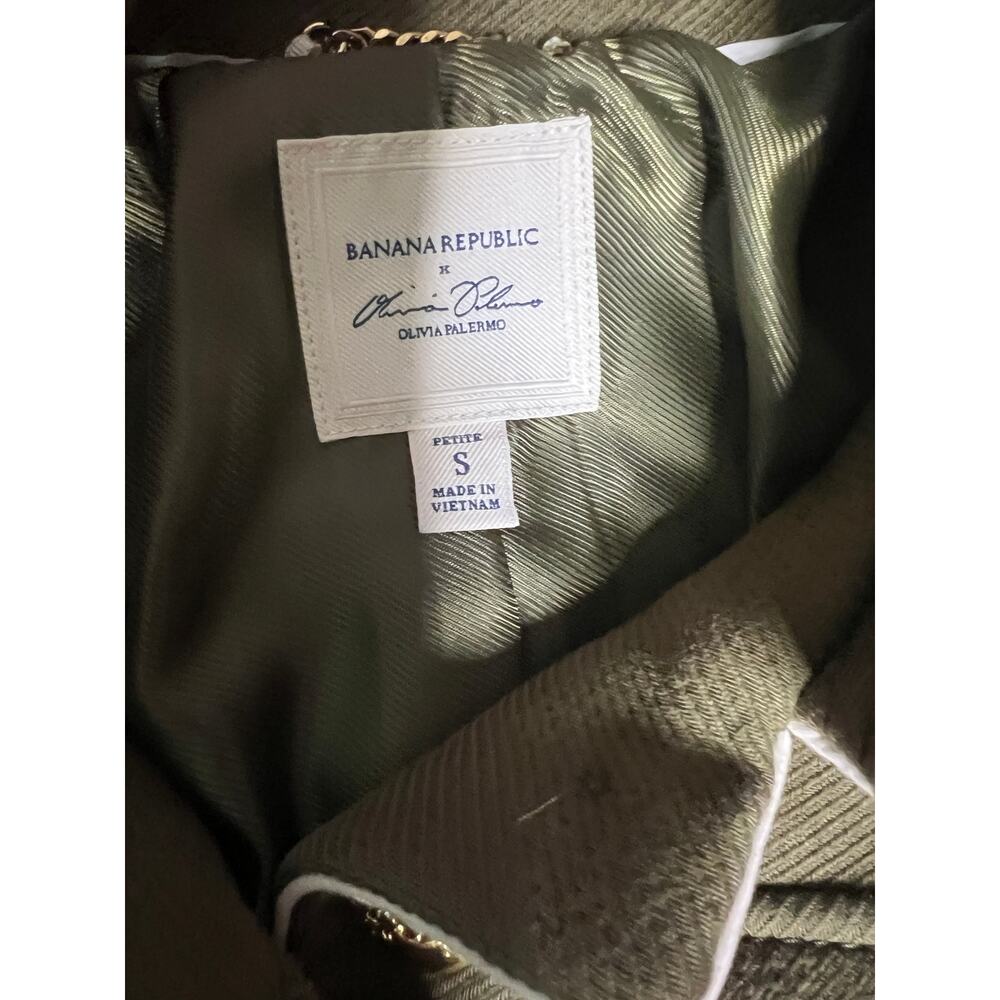 Banana Republic x Olivia Palermo Military Jacket Petite S Olive Belted - Picture 7 of 10